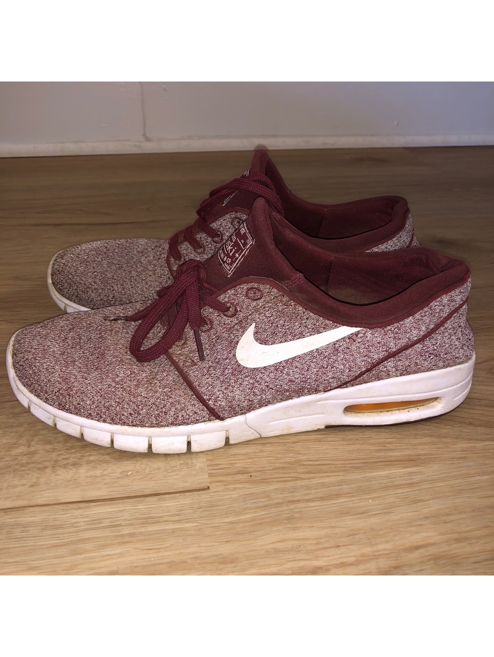 Nike STEFAN JANOSKI MAX DARK TEAM RED BLUR SB DUNK SKATE SHOES WHITE MENS SZ 11